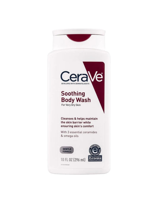 CeraVe Soothing Body Wash 296ml | Gentle Moisturizing Body Cleanser for Very Dry & Sensitive Skin