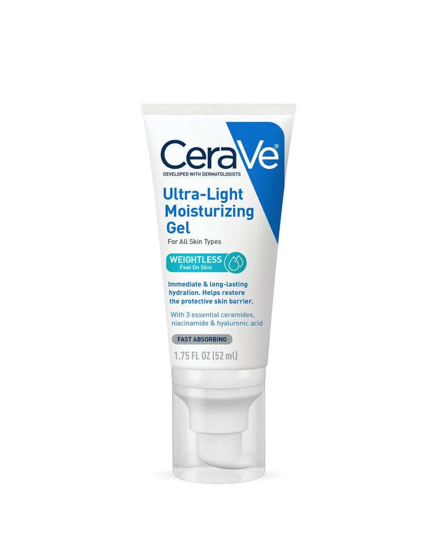 CeraVe Ultra-Light Moisturizing Gel with Ceramides & Hyaluronic Acid for All Skin Types – 52ml