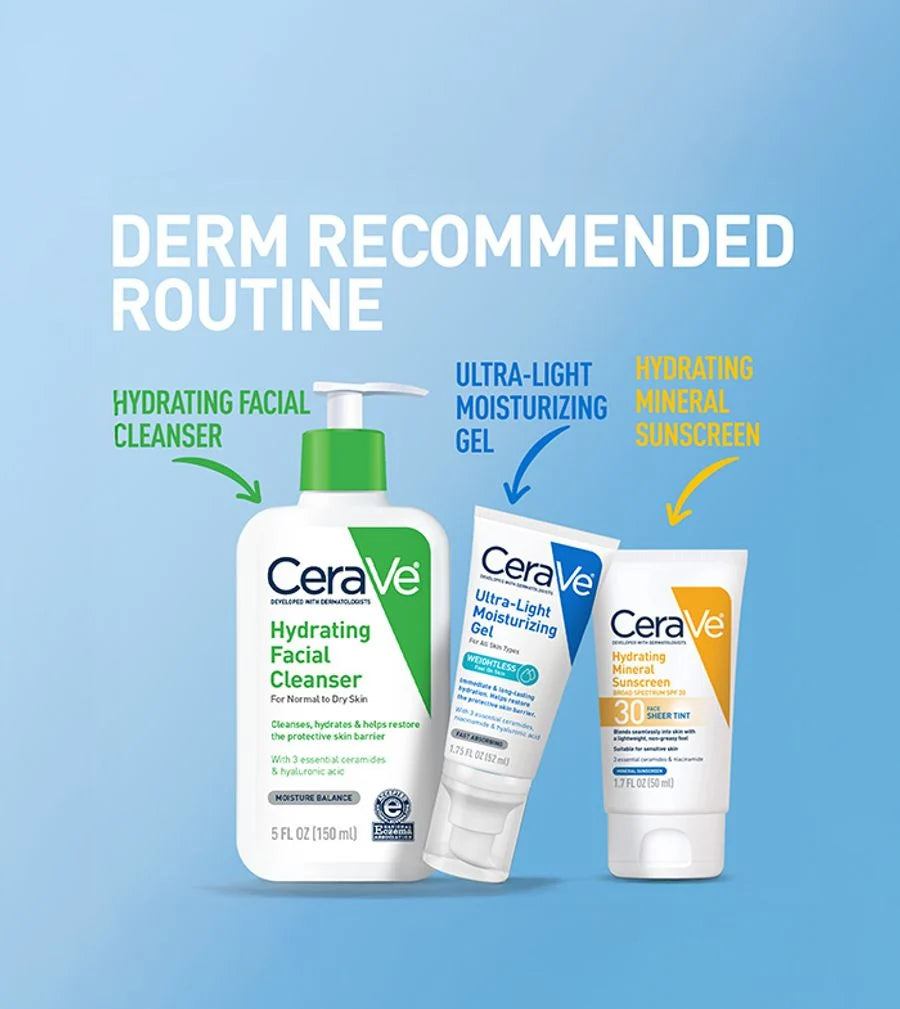 CeraVe Ultra-Light Moisturizing Gel with Ceramides & Hyaluronic Acid for All Skin Types – 52ml